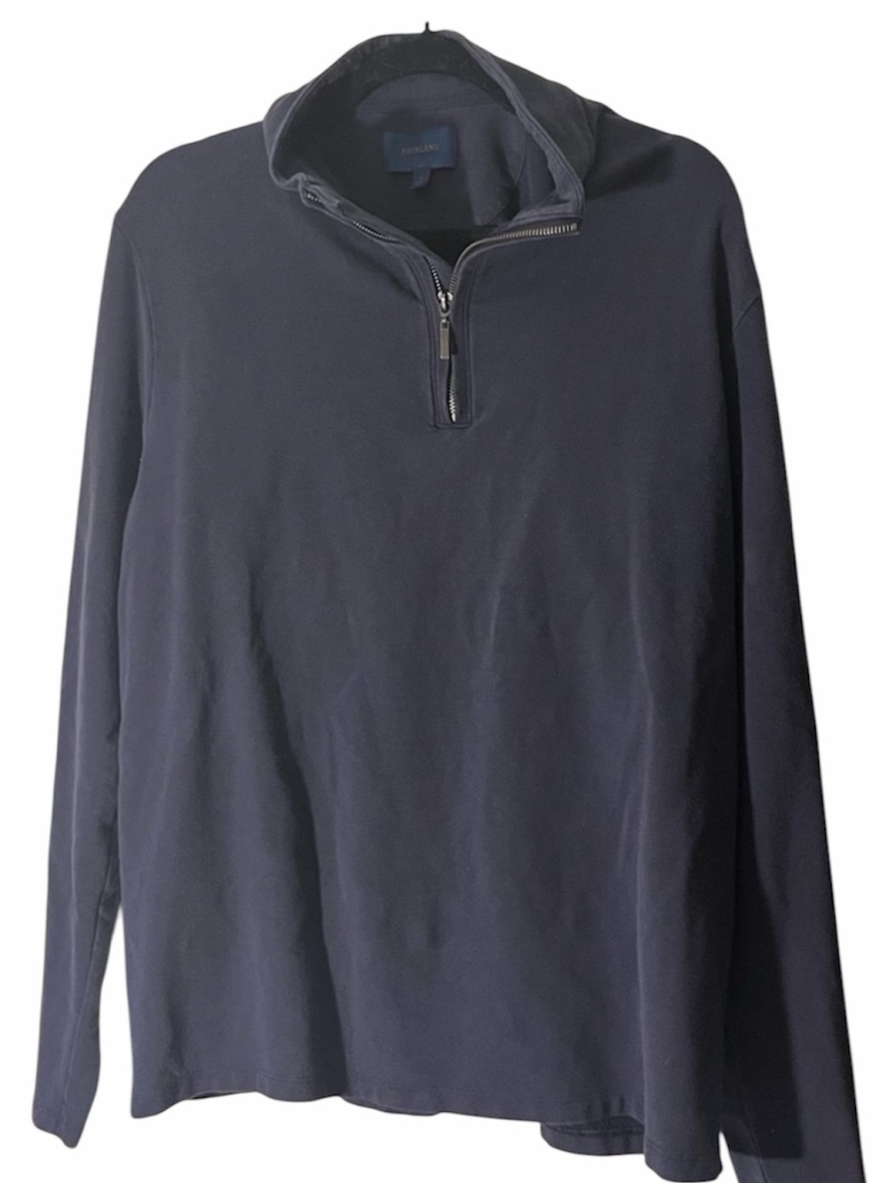 Fairlane | Navy Quarter Zip Pullover Knit Sweater XL Wool Cotton Modal